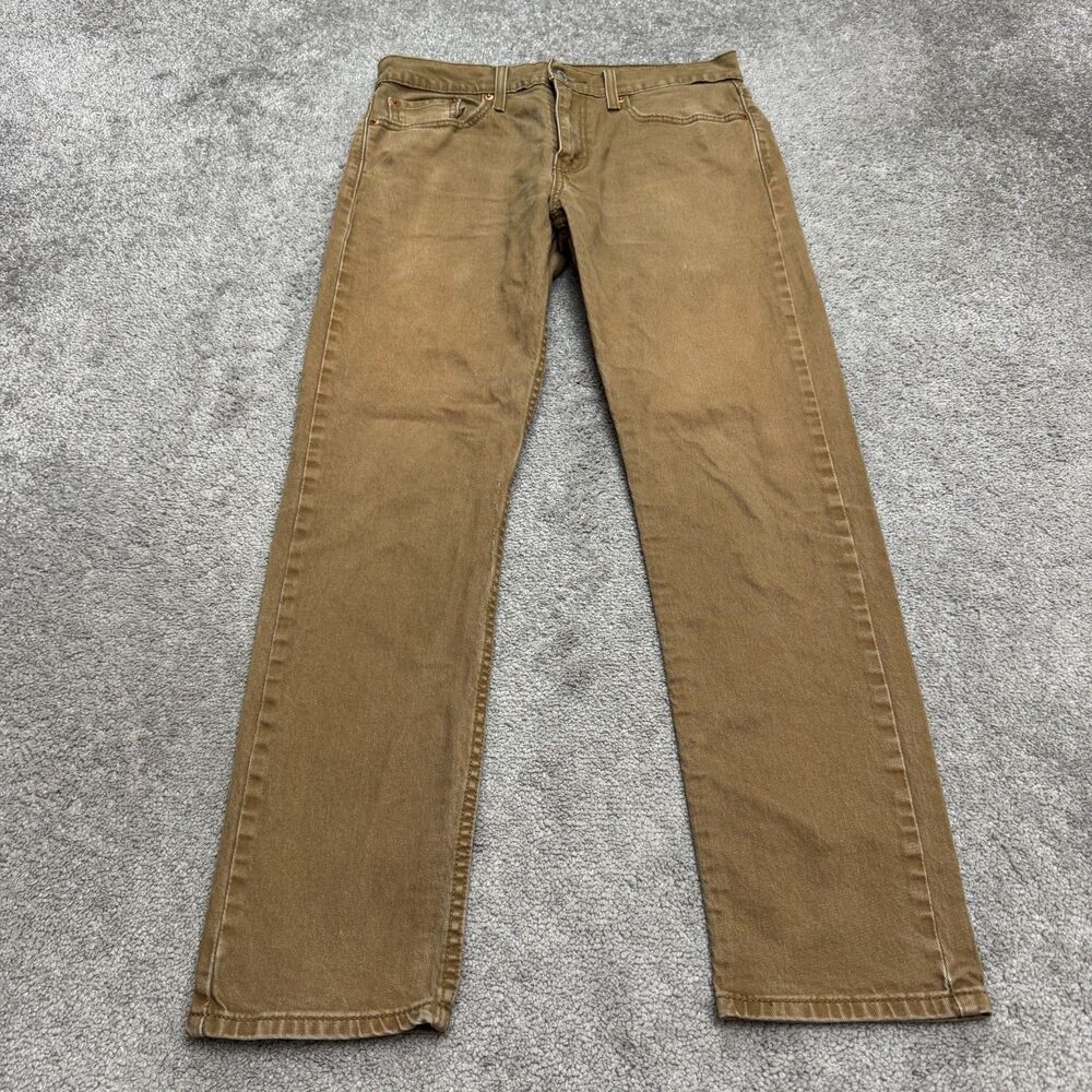 Levi's 502 Regular Taper Fit Denim Jeans Mens 30x30 Brown Tan Casual Stretch